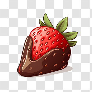 Chocolate Strawberry - Chocolate-Covered Strawberry Illustration Transparent PNG