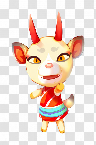 Animal Crossing - Goat Character In Cartoon Style Transparent PNG