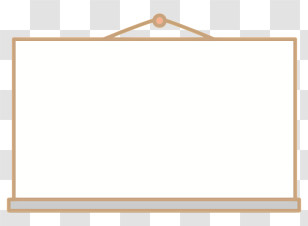 Business - Minimalist Blank Hanging Board For Custom Messages Transparent PNG