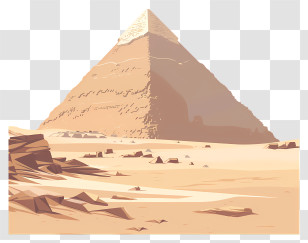 Egypt Pyramid - Ancient Pyramid In Sandy Desert Illustration Transparent PNG