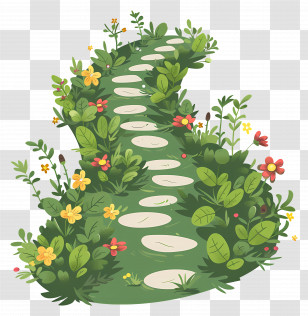 Hiking Trails - Garden Path With Flowers Transparent PNG