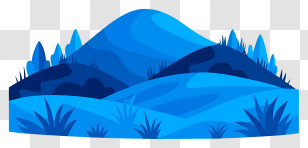Green Hill - Minimal Blue Mountain Landscape Transparent PNG