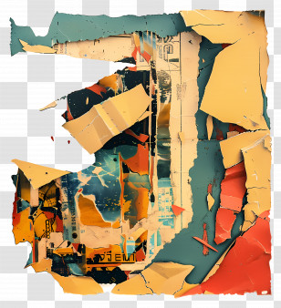 Vintage Torn Paper - Abstract Paper Collage Transparent PNG