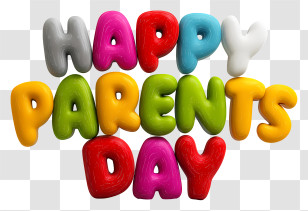 Happy Parents Day Text - Colorful Happy Parents Day Text Transparent PNG
