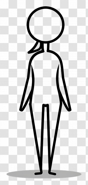 Female Stick Figure - Simple Stick Figure Drawing Transparent PNG