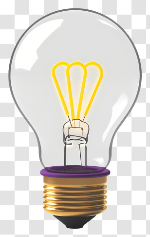 Light Bulb - Light Bulb With Glowing Filament Transparent PNG