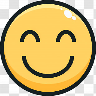 Smile Emoji - Happy Yellow Emoji With Blushing Expression Transparent PNG