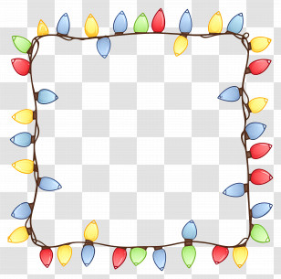 Christmas Lights Frame - Holiday Lights Border Decoration Transparent PNG