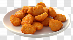 Spicy Chicken Nuggets - Plate Of Crispy Chicken Nuggets Transparent PNG