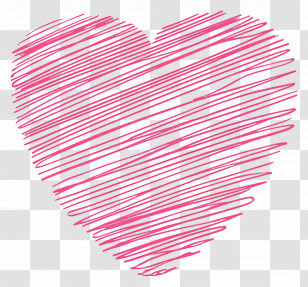 Pink Heart - Scribbled Pink Heart Illustration Transparent PNG