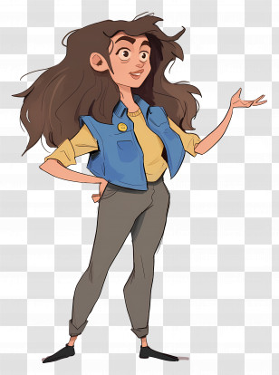 Cartoon Woman - Animated Woman Character Illustration Transparent PNG