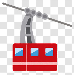 Icon - Red Cable Car In The Mountains Transparent PNG
