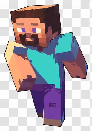 Minecraft Steve - Minecraft Character In Blocky Art Style Transparent PNG
