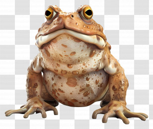 Cartoon Toad - Realistic Brown Toad In A Neutral Pose Transparent PNG
