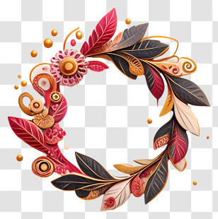 Raksha Bandhan Text - Colorful Floral Wreath With Leaves And Flowers Transparent PNG