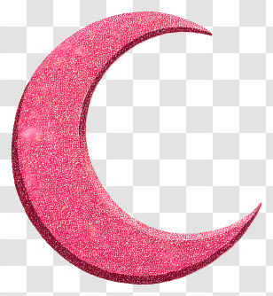 Glitter Moon Symbol - Pink Glitter Moon Illustration Transparent PNG