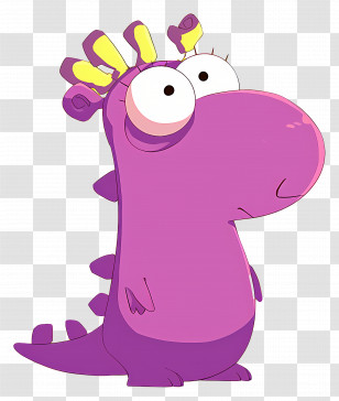 Cartoon Dragon - Purple Cartoon Dinosaur Transparent PNG