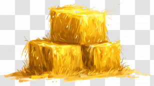 Stack Of Hay - Golden Hay Bales In Farm Setup Transparent PNG