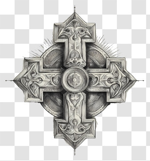 Cross Symbol - Intricate Cross Design Transparent PNG