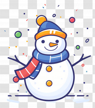 Snowman - Cheerful Cartoon Snowman For Winter Festivities Transparent PNG