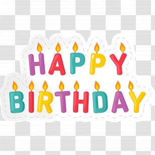 Happy Birthday - Colorful Happy Birthday Sign With Candles Transparent PNG
