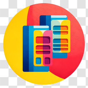 Server Icon - Colorful Documents In Organized Design Transparent PNG