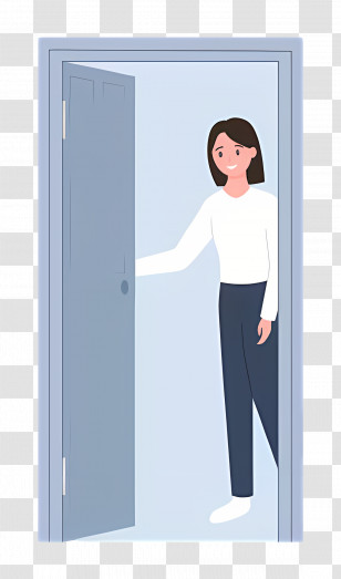 Open The Door - Woman Standing At Open Door Transparent PNG