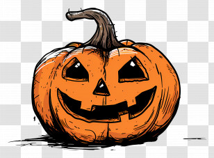 Halloween Pumpkin - Spooky Halloween Carved Pumpkin Transparent PNG
