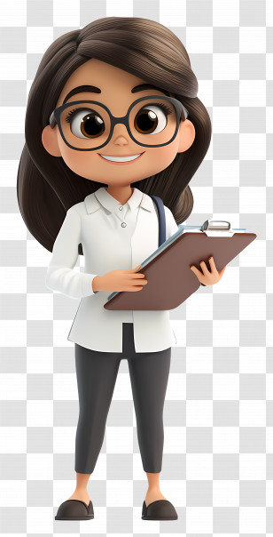 Teacher - Cartoon Teacher With Book Transparent PNG