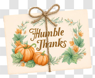 Humble Thanks - Humble Thanks Pumpkin Card Transparent PNG