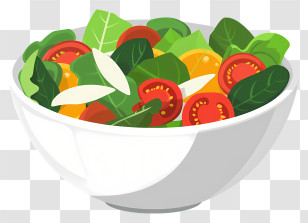Salad Bowl - Fresh Bowl Of Green Salad With Vegetables Transparent PNG