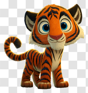 Cute Tiger - Adorable Tiger Cub Character Transparent PNG