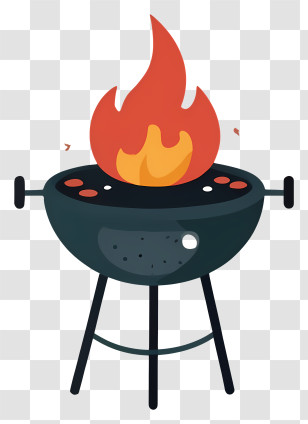 Charcoal Grill - Barbecue Grill With Fire Illustration Transparent PNG
