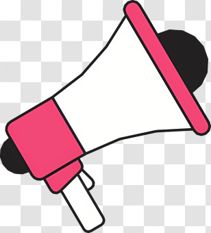 Objects - Pink And White Megaphone Illustration Transparent PNG