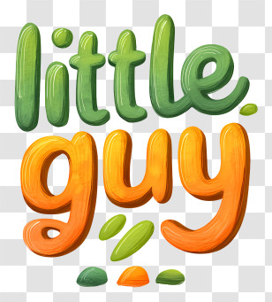 Little Guy - Colorful 'Little Guy' 3D Lettering Transparent PNG