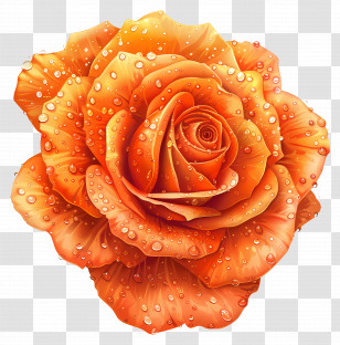 Orange Rose - Orange Rose With Water Droplets Transparent PNG