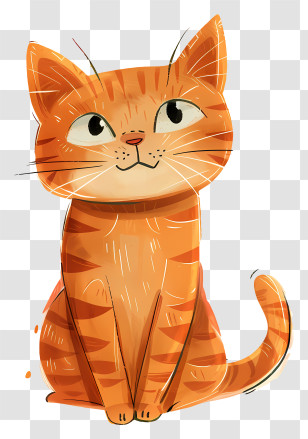 Huh Cat - Adorable Orange Cartoon Cat Illustration Transparent PNG