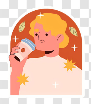 Coffee - Person Drinking Coffee Transparent PNG