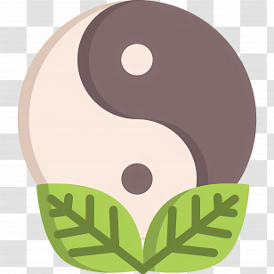 Yin Yang - Yin Yang Symbol With Nature And Leaf Elements Transparent PNG