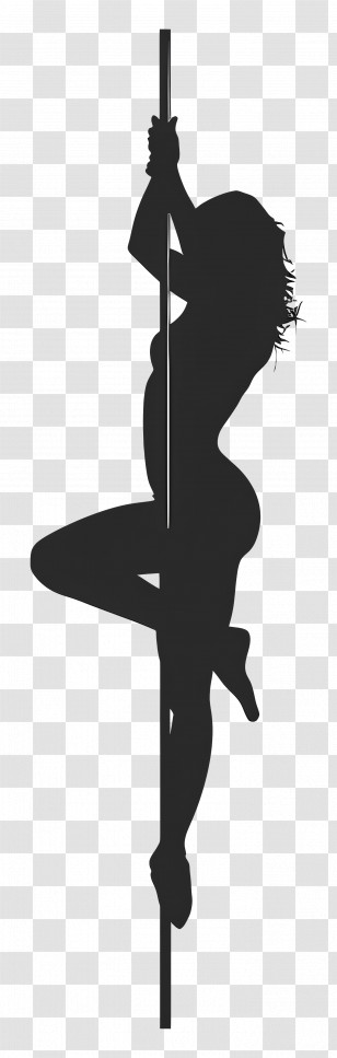 Pole Dancer Silhouette - Silhouette Of A Pole Dancer Transparent PNG
