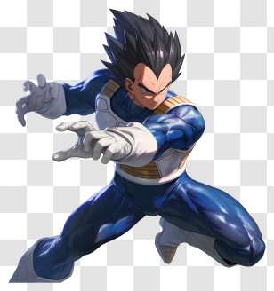 Vegeta - Anime Character In Dynamic Action Pose Transparent PNG