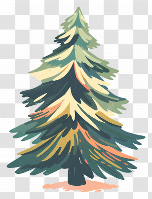 Christmas Tree - Artistic Pine Tree Art Transparent PNG