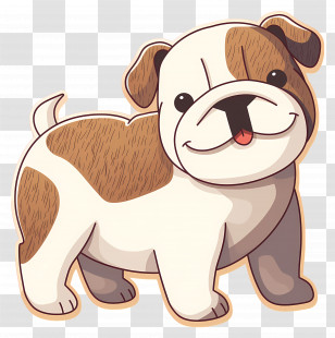 Bulldog - Cute Cartoon Bulldog Illustration Transparent PNG