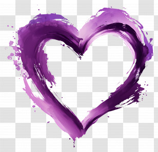 Purple Heart - Purple Heart Artistic Stroke Transparent PNG