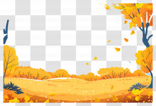 Autumn Background - Beautiful Golden Autumn Landscape Illustration Transparent PNG