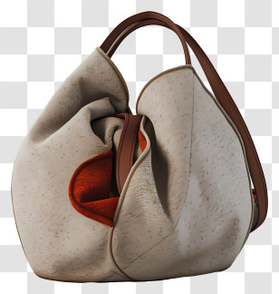 Hobo Bag - Beige Handbag With Brown Straps Transparent PNG
