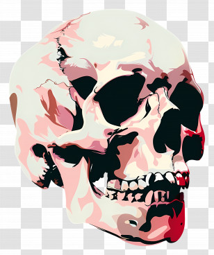Skull - Stylized Human Skull Illustration Transparent PNG