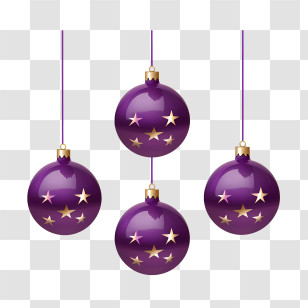 Christmas Ball - Purple Christmas Ornaments With Starry Design Transparent PNG