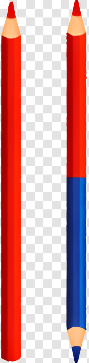 Icon - Red And Blue Colored Pencils For Drawing And Art Transparent PNG