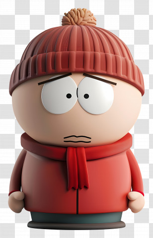 Eric Cartman - Cartoon Character Wearing Winter Red Outfit Transparent PNG